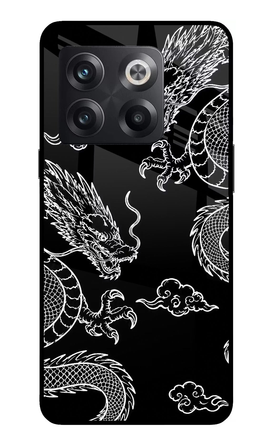 Twin Dragons OnePlus 10T 5G Glass Case Back Cover by Casekaro