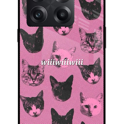 Pink Cats OnePlus 10T 5G Glass Case