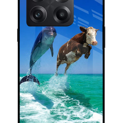 Dolphin vs Cow OnePlus 10T 5G Glass Case