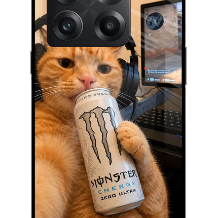 Gamer Cat Energy OnePlus 10T 5G Glass Case
