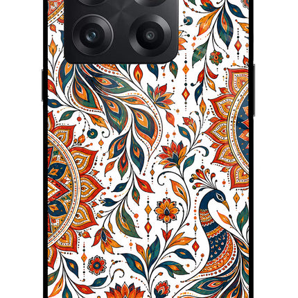 White Mayura OnePlus 10T 5G Glass Case