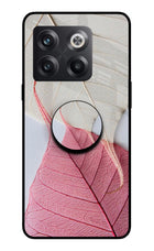 White Pink Leaf OnePlus 10T 5G Glass Case