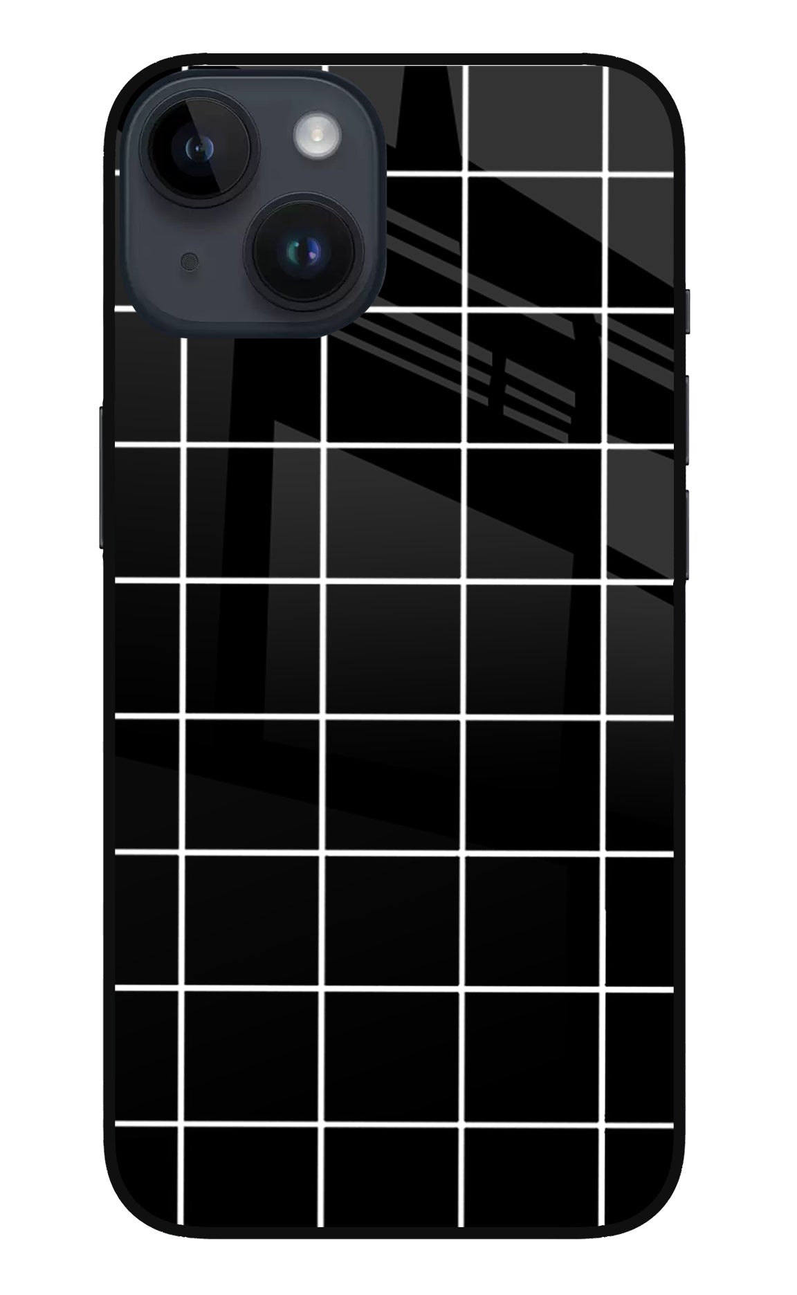 White Grid iPhone 14 Back Cover