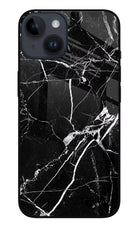 Black Marble Pattern iPhone 14 Glass Case