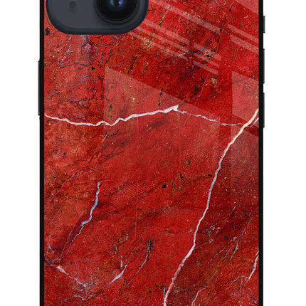 Red Marble Design iPhone 14 Glass Case