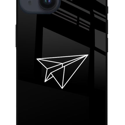 Paper Plane White iPhone 14 Glass Case