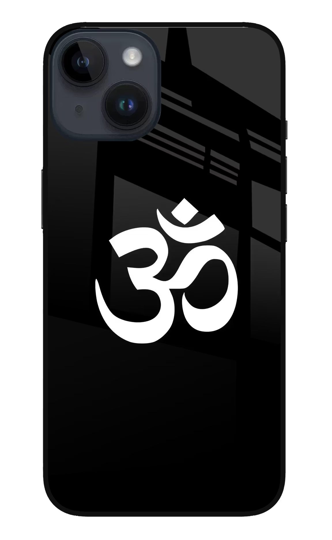 Om iPhone 14 Glass Case Back Cover by Casekaro