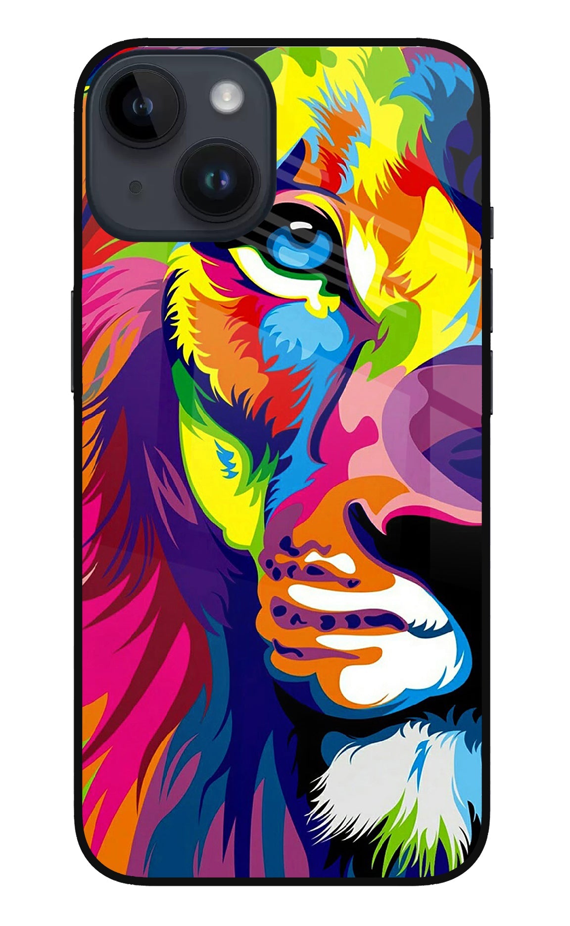 Lion Half Face iPhone 14 Glass Case
