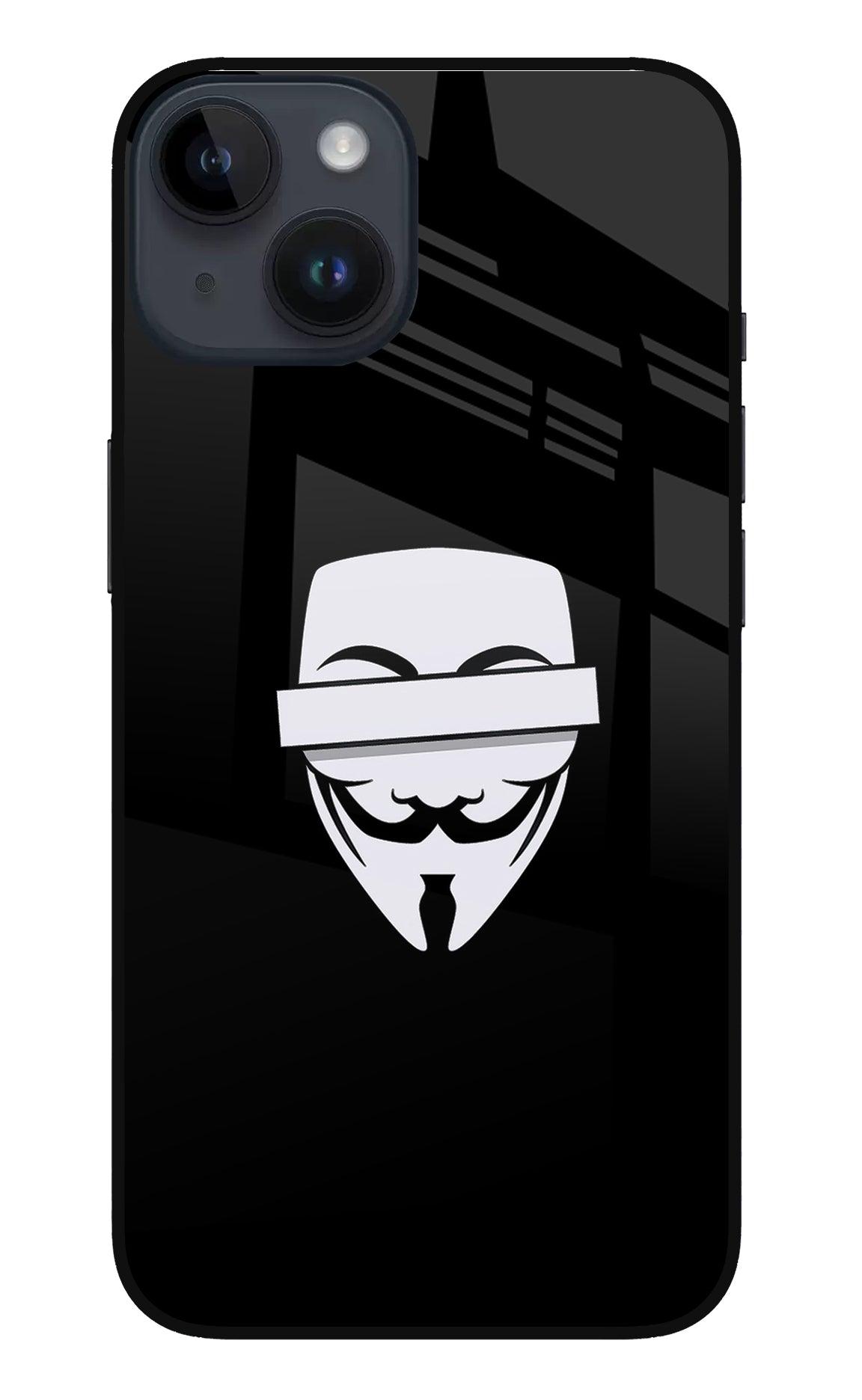 Anonymous Face iPhone 14 Glass Case