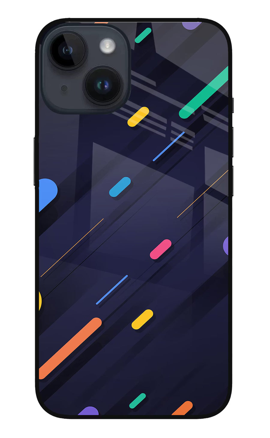 Abstract Design iPhone 14 Back Cover, Metal case