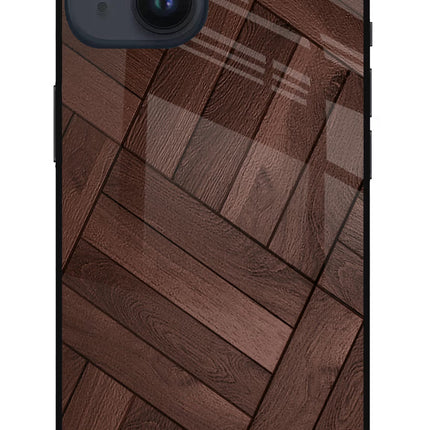 Wooden Texture Design iPhone 14 Glass Case