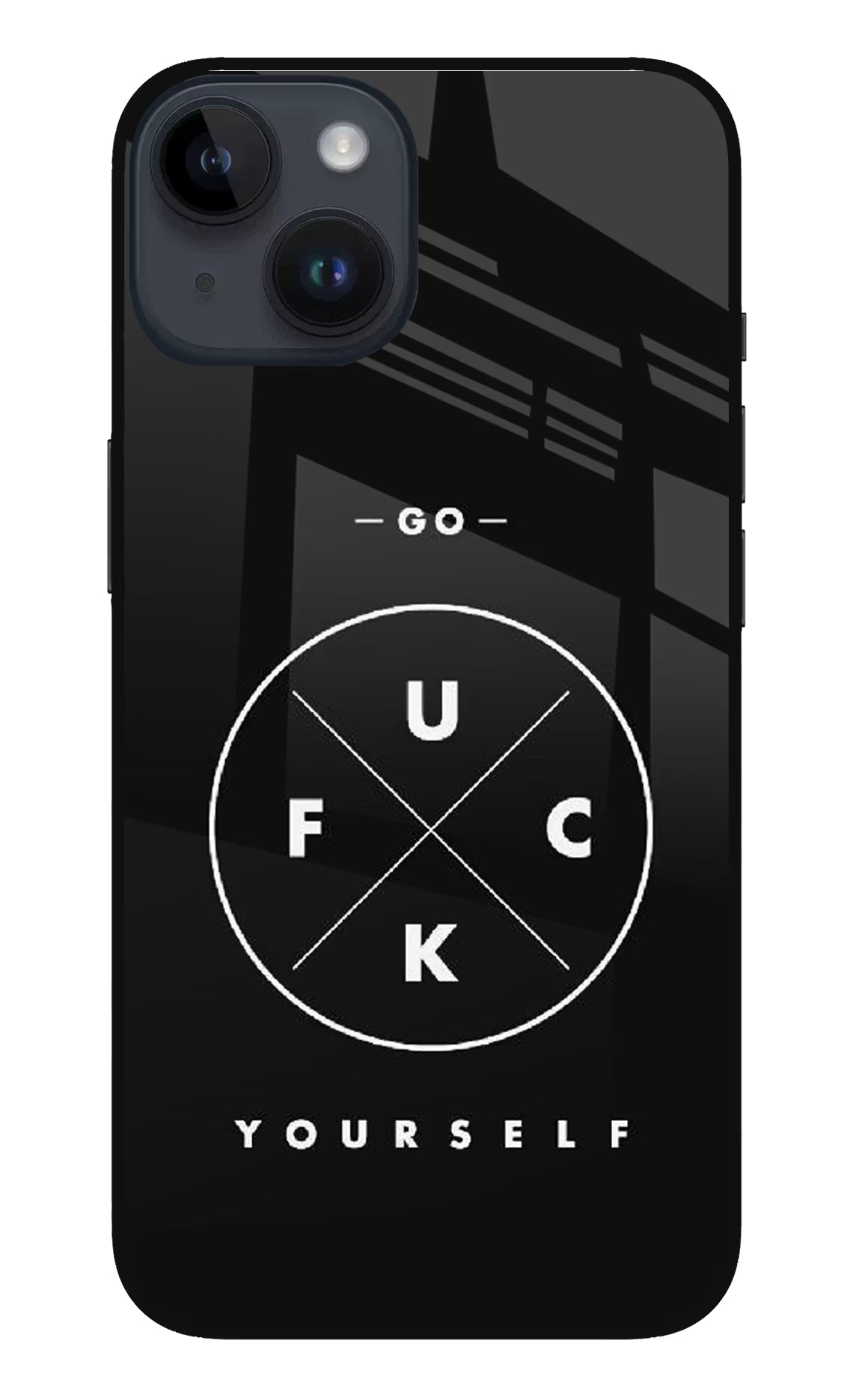 Go Fuck Yourself iPhone 14 Glass Case Back Cover by Casekaro