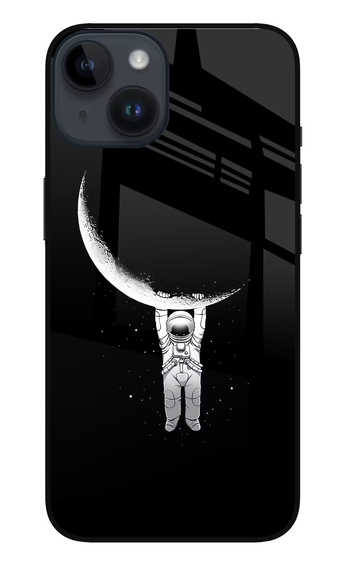 Moon Space iPhone 14 Glass Case Back Cover by Casekaro