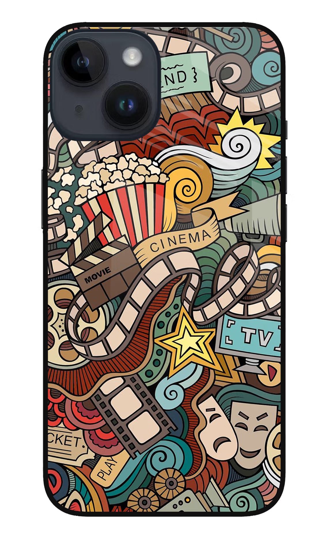 Cinema Abstract iPhone 14 Glass Case Back Cover by Casekaro