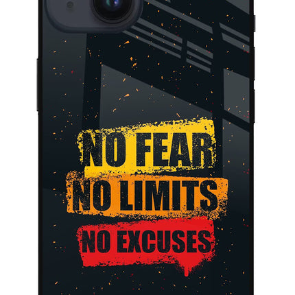 No Fear No Limits No Excuse iPhone 14 Glass Case