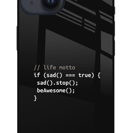 Life Motto Code iPhone 14 Glass Case
