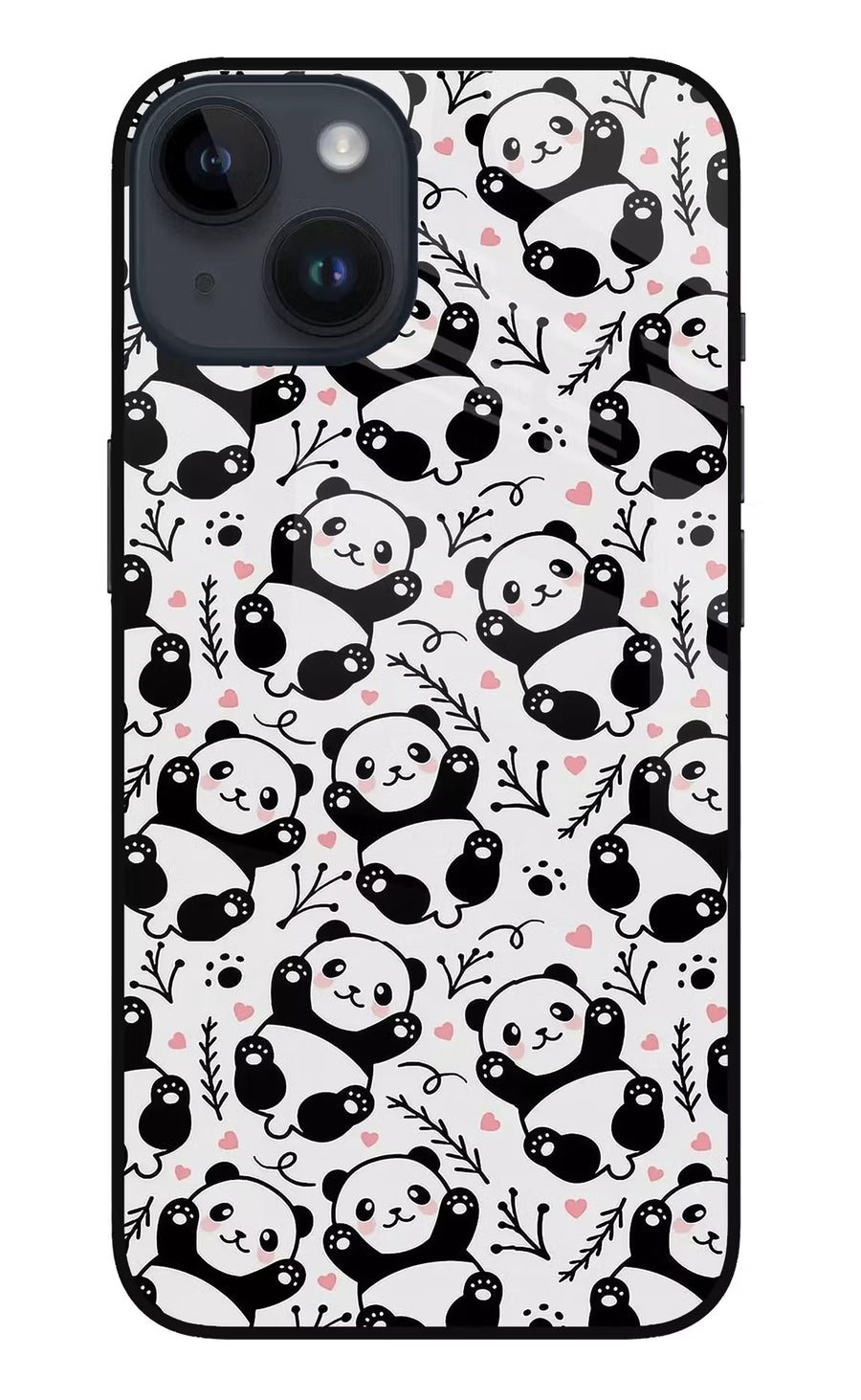 Cute Panda iPhone 14 Back Cover, Metal case