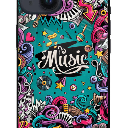Music Graffiti iPhone 14 Glass Case