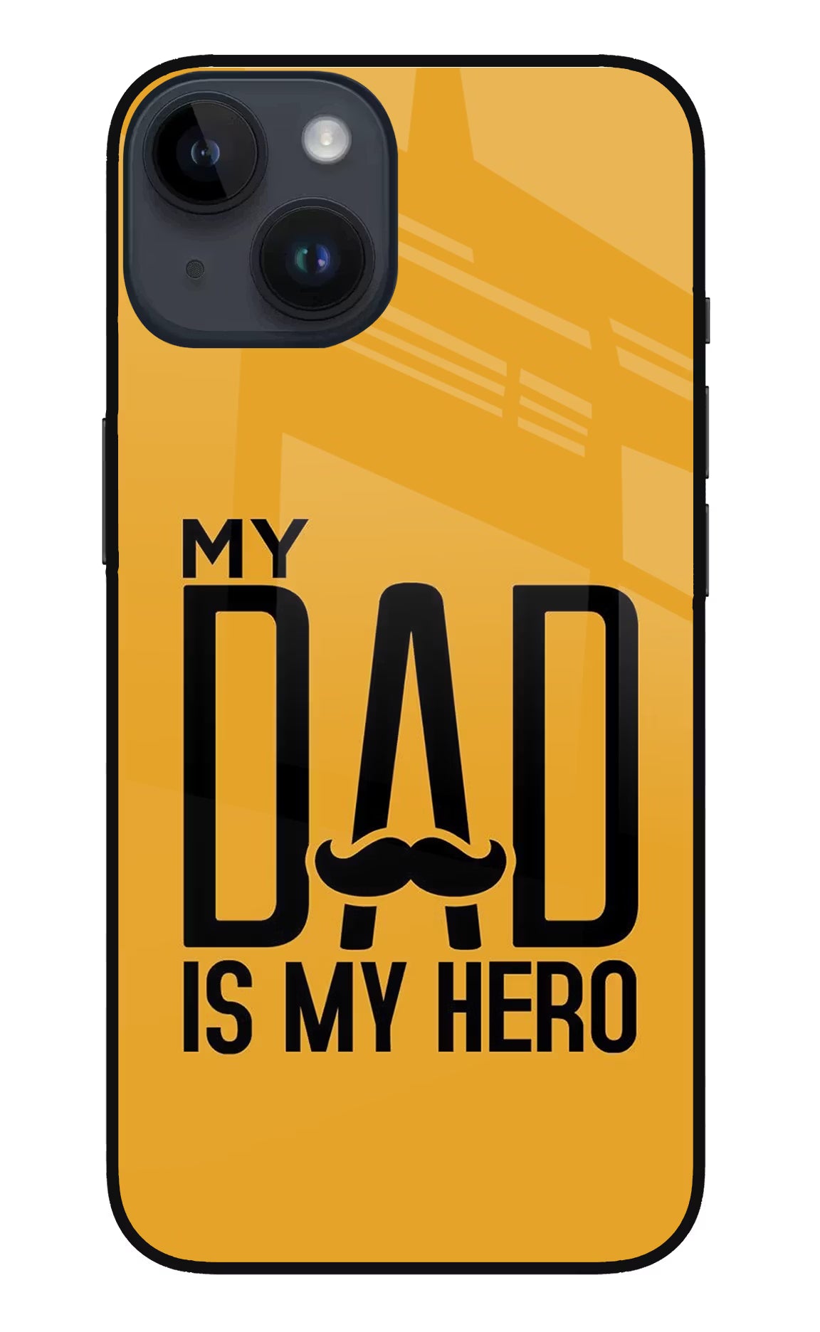 My Dad Is My Hero iPhone 14 Glass Case Back Cover by Casekaro