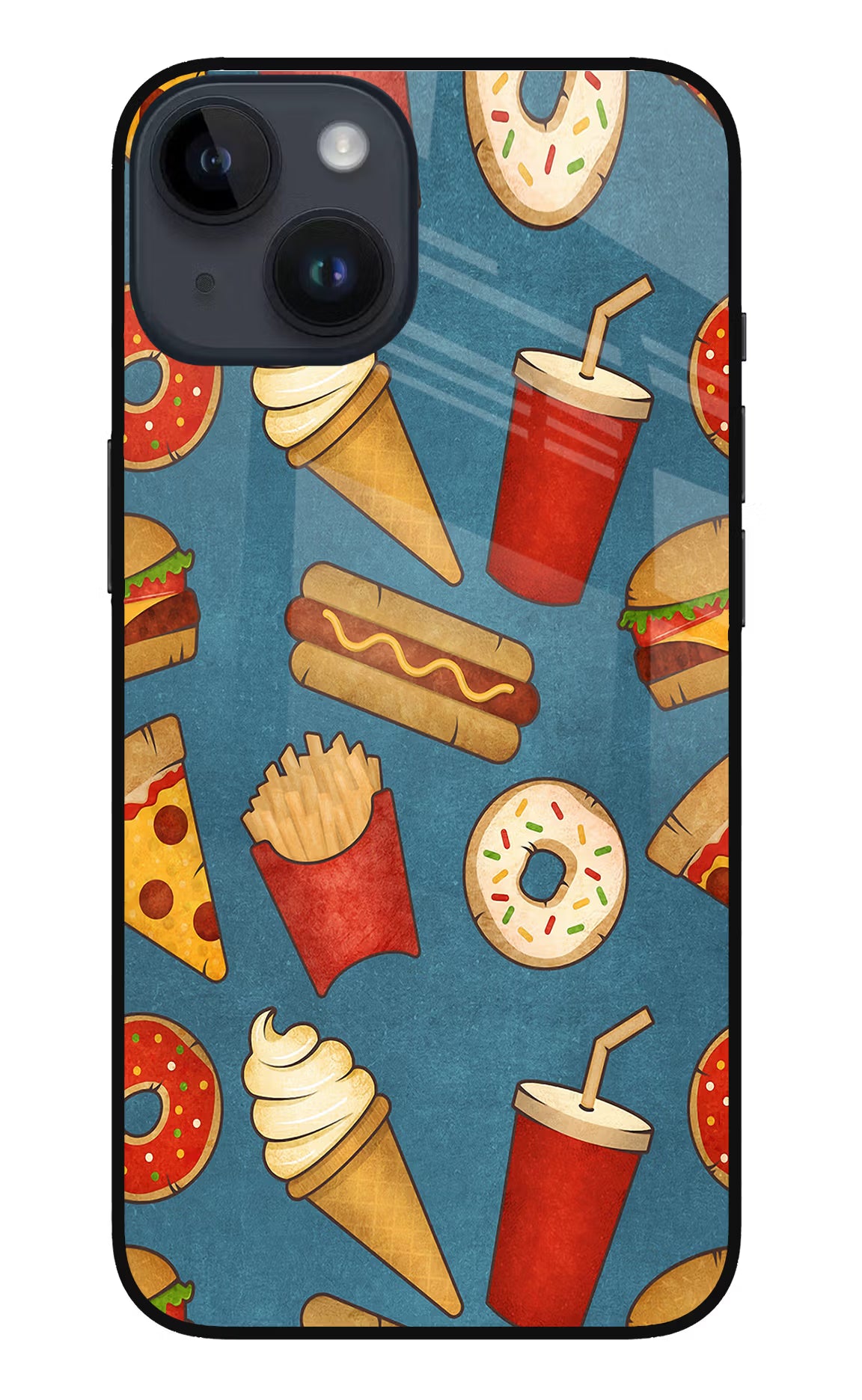 Foodie iPhone 14 Glass Case Back Cover by Casekaro