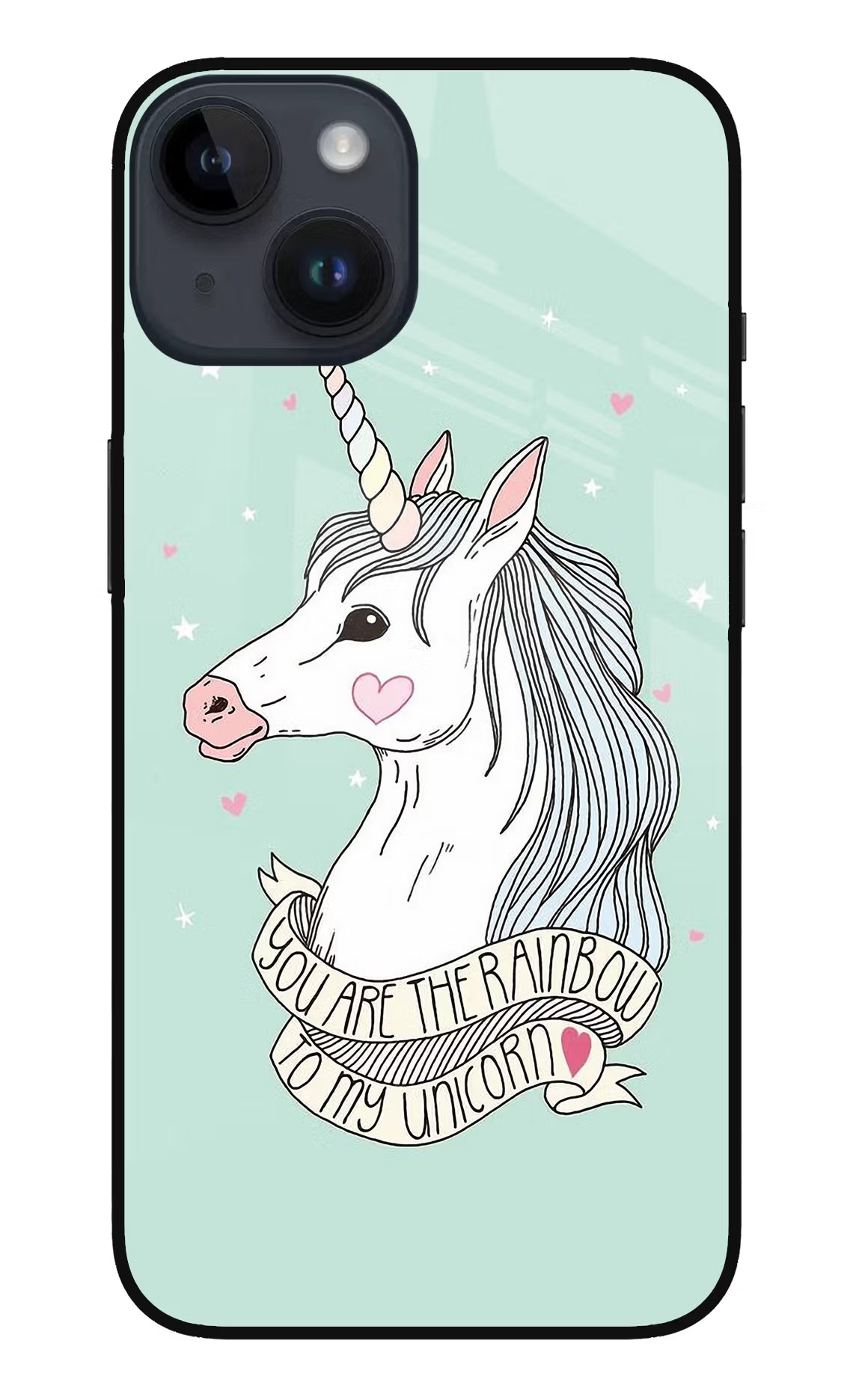 Unicorn Wallpaper iPhone 14 Glass Case Back Cover by Casekaro