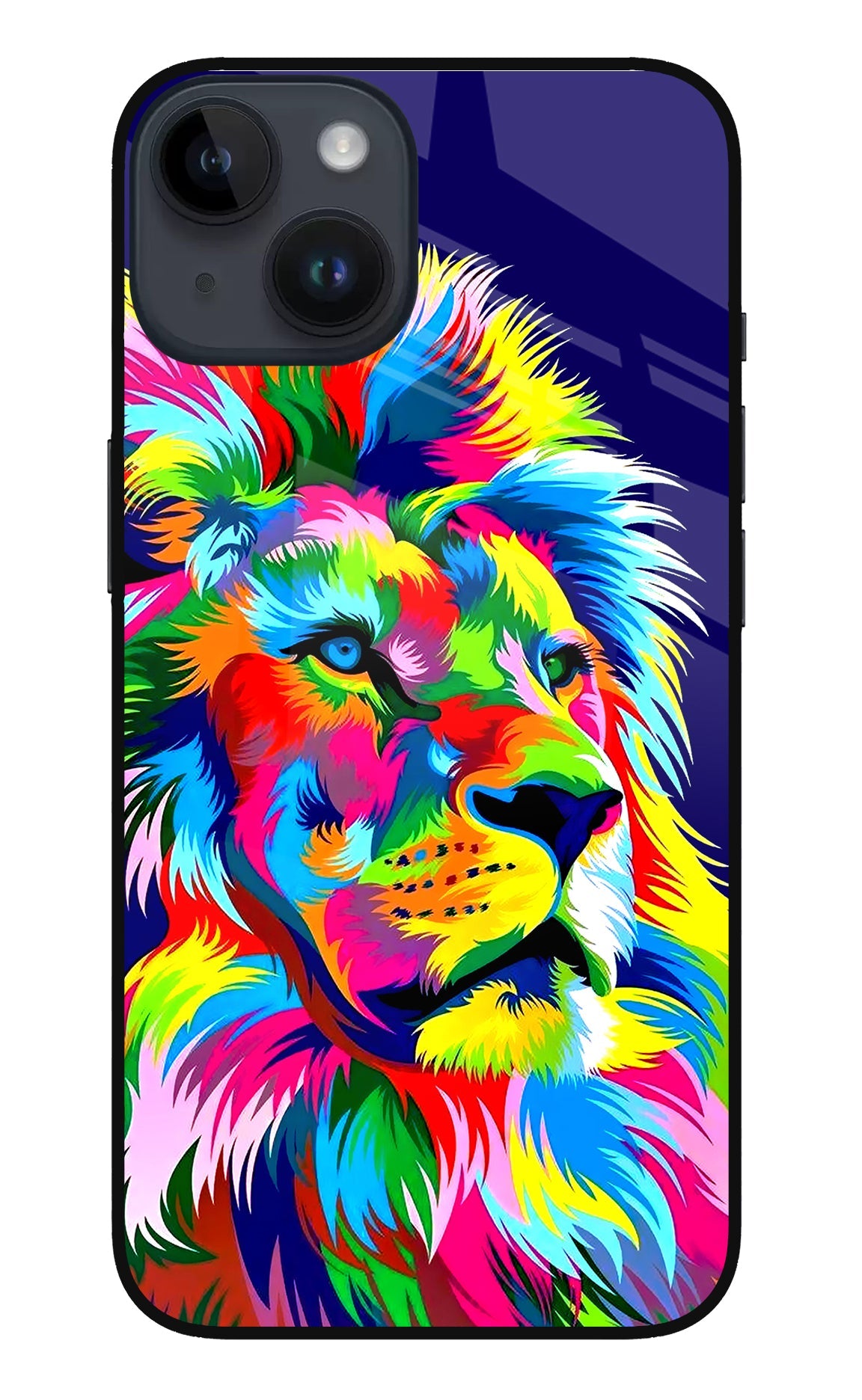 Vector Art Lion iPhone 14 Glass Case