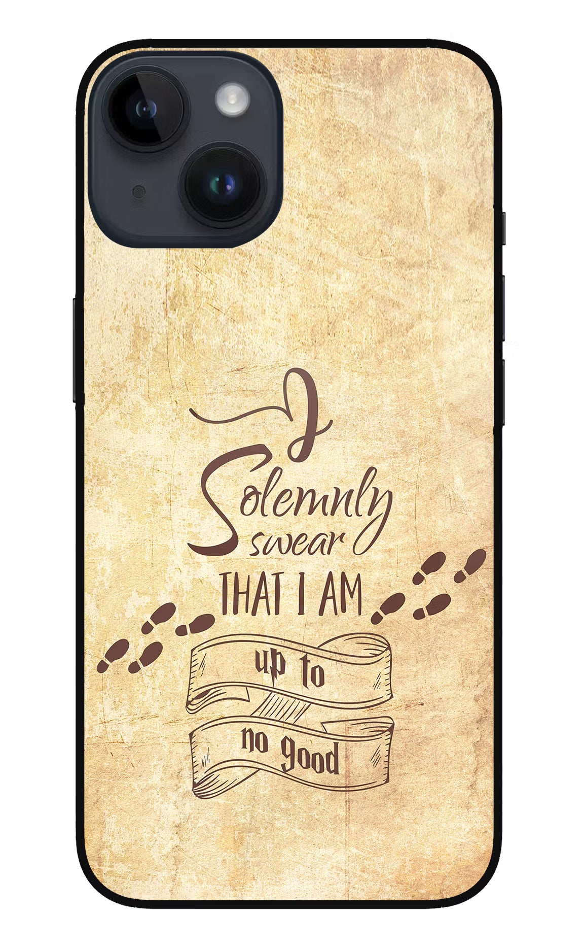 I Solemnly swear that i up to no good iPhone 14 Glass Case Back Cover by Casekaro