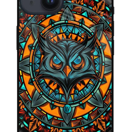 Angry Owl Art iPhone 14 Glass Case