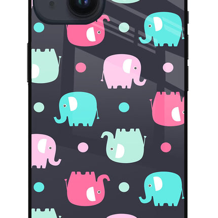 Elephants iPhone 14 Glass Case Back Cover by Casekaro