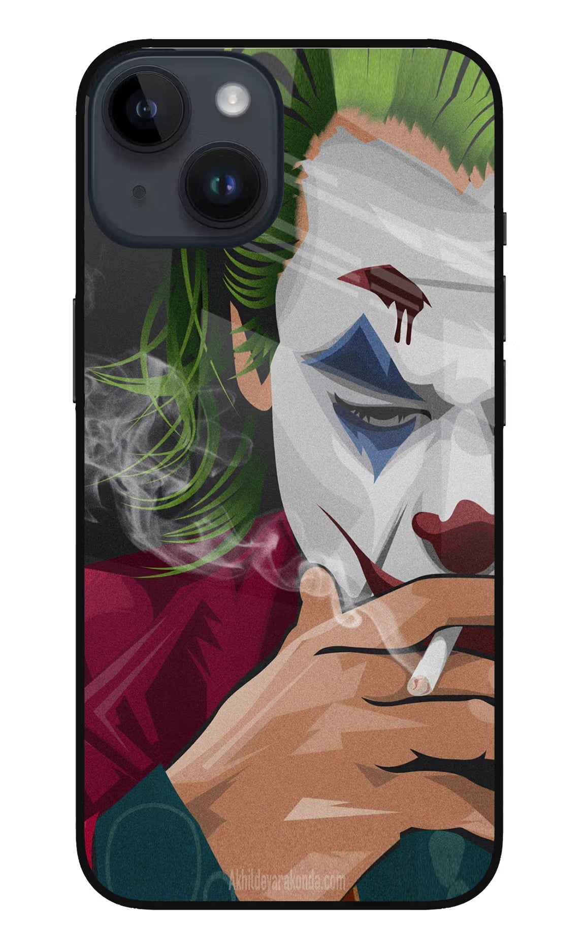 Joker Smoking iPhone 14 Glass Case Back Cover by Casekaro