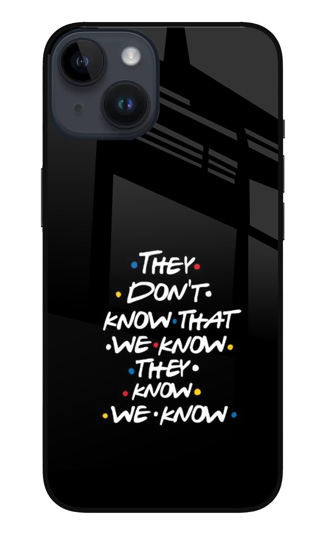 FRIENDS Dialogue iPhone 14 Glass Case