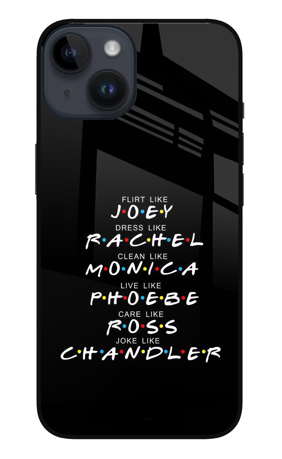 FRIENDS Character iPhone 14 Glass Case Back Cover by Casekaro