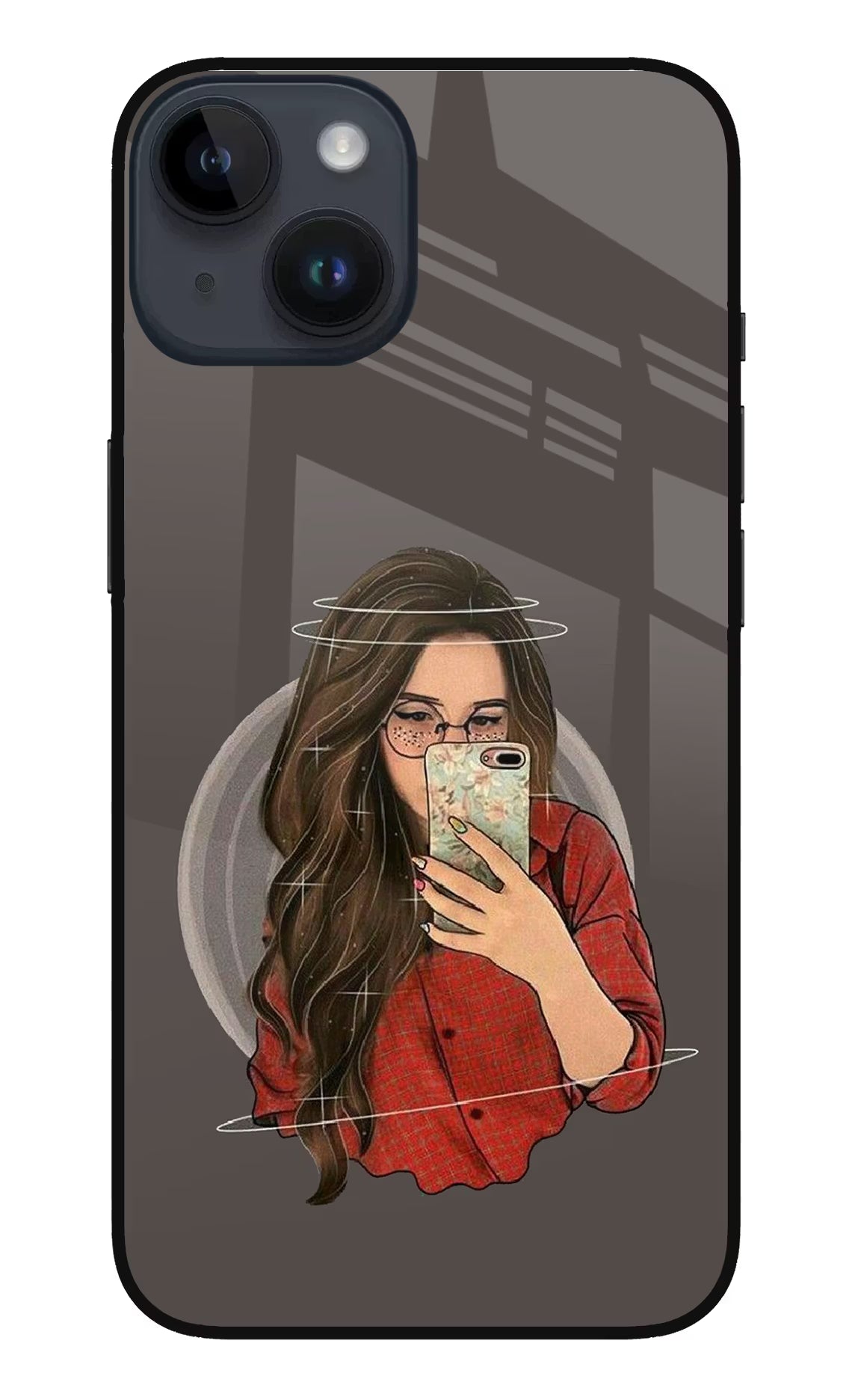 Selfie Queen iPhone 14 Glass Case Back Cover by Casekaro