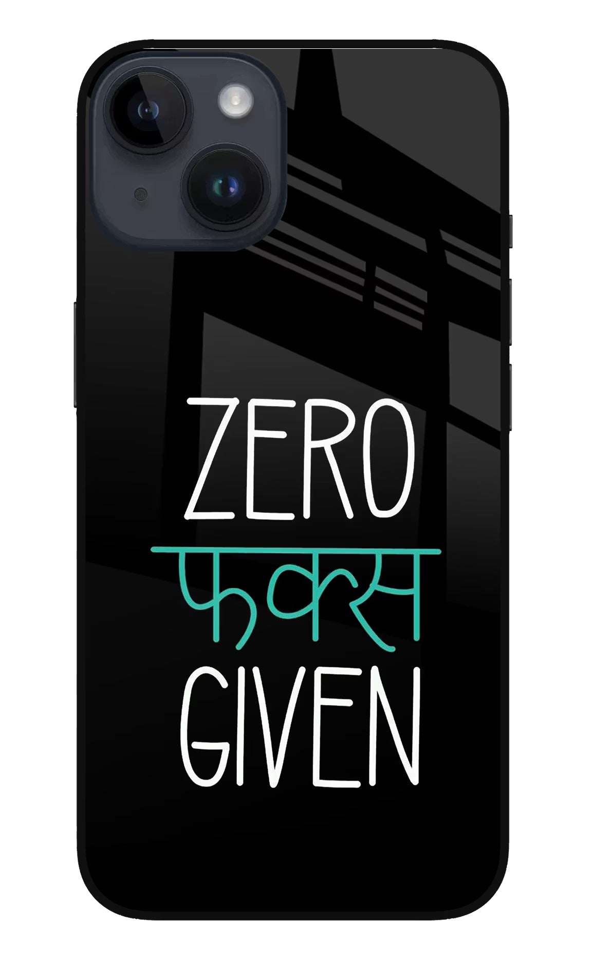 Zero Fucks Given iPhone 14 Glass Case Back Cover by Casekaro