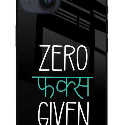 Zero Fucks Given iPhone 14 Glass Case