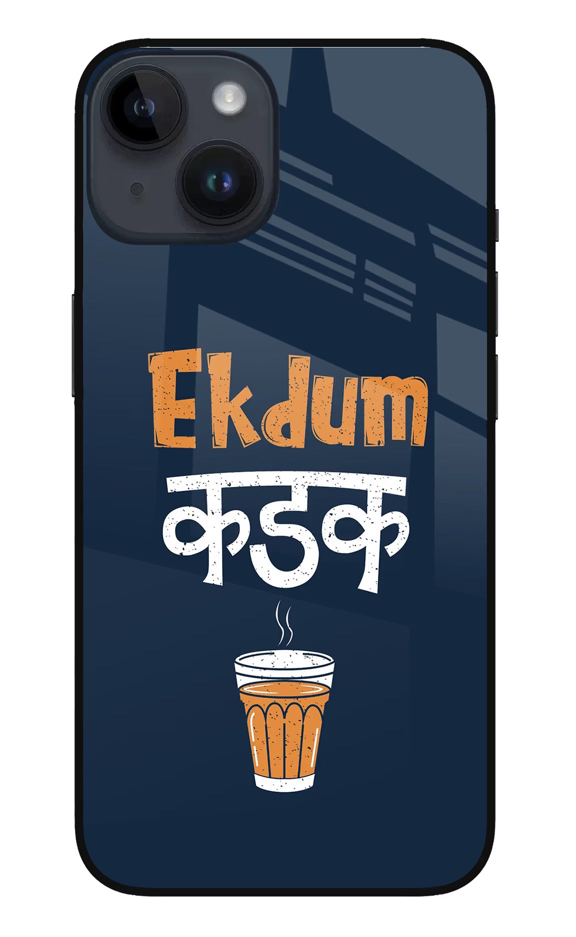Ekdum Kadak Chai iPhone 14 Glass Case Back Cover by Casekaro