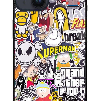 Sticker Bomb iPhone 14 Glass Case