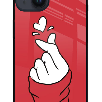 Korean Love Sign iPhone 14 Glass Case