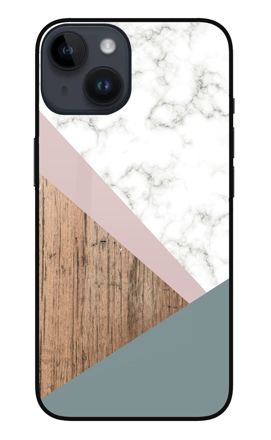 Marble wood Abstract iPhone 14 Glass Case Back Cover by Casekaro