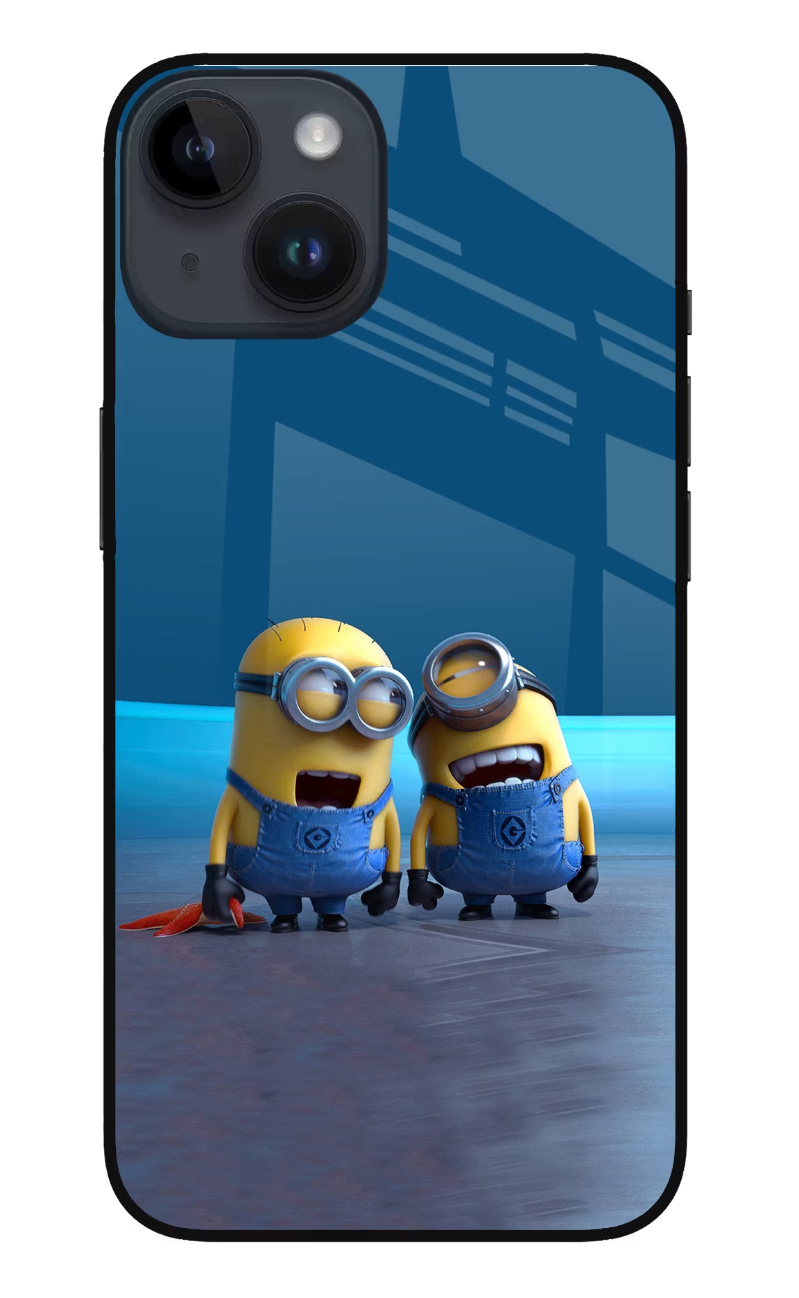 Minion Laughing iPhone 14 Glass Case Back Cover by Casekaro