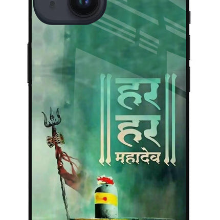 Har Har Mahadev Shivling iPhone 14 Glass Case