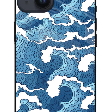 Blue Waves iPhone 14 Glass Case