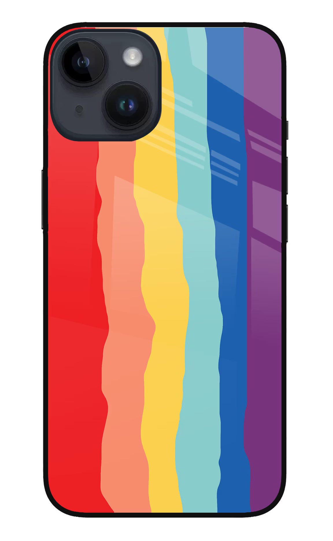Rainbow iPhone 14 Glass Case Back Cover by Casekaro