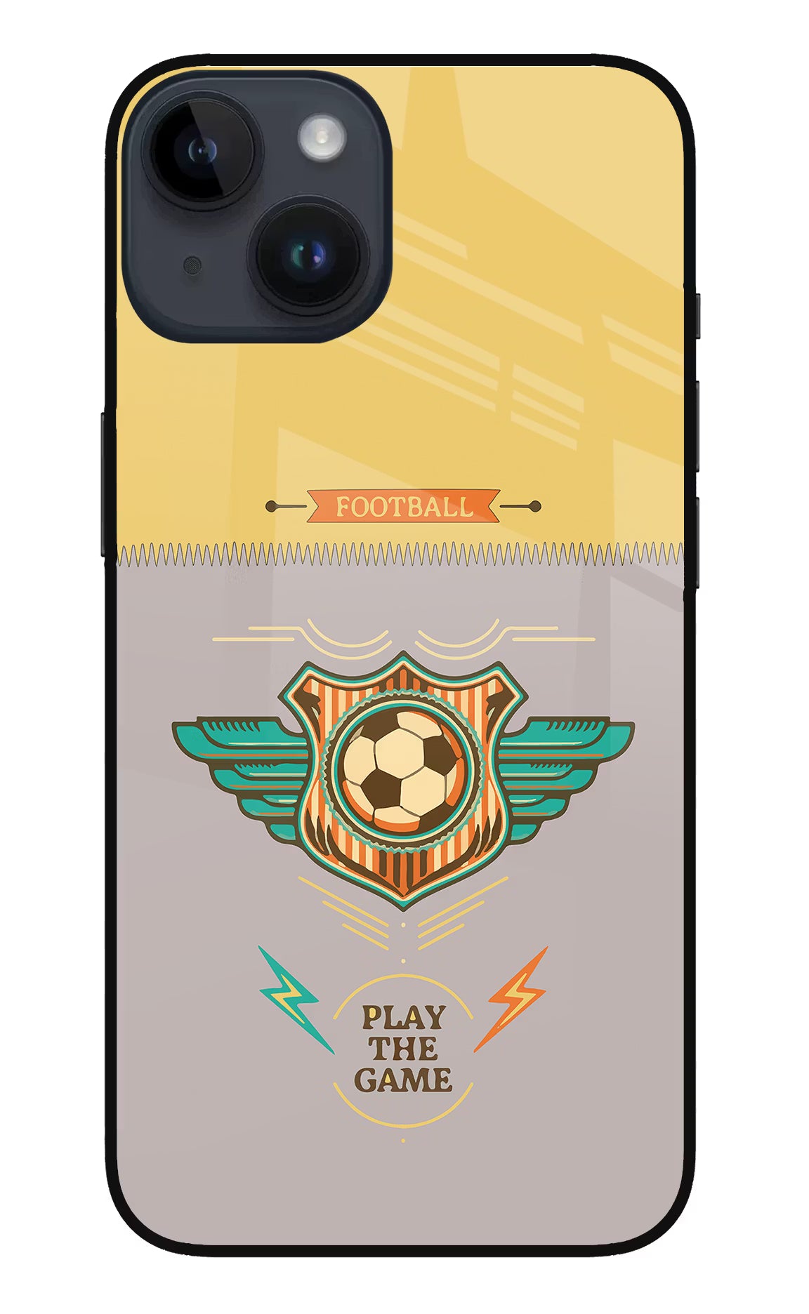Football iPhone 14 Glass Case Back Cover by Casekaro