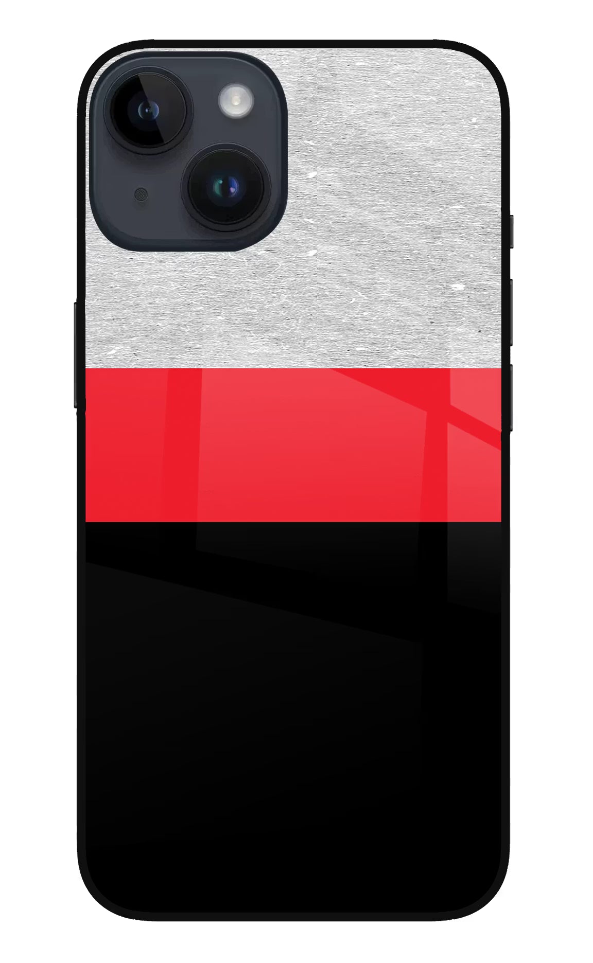 Tri Color Pattern iPhone 14 Glass Case Back Cover by Casekaro