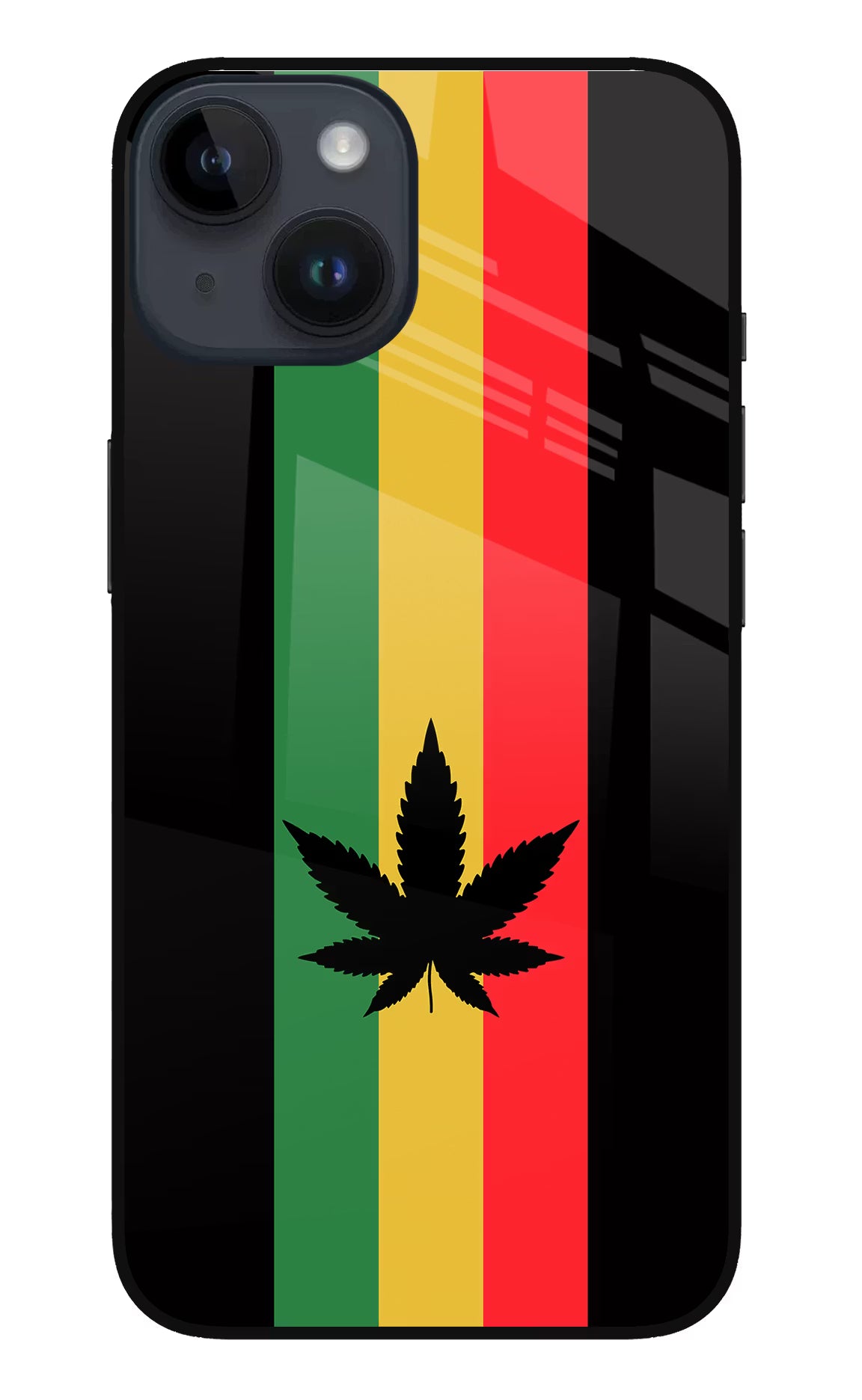 Weed Flag iPhone 14 Glass Case Back Cover by Casekaro