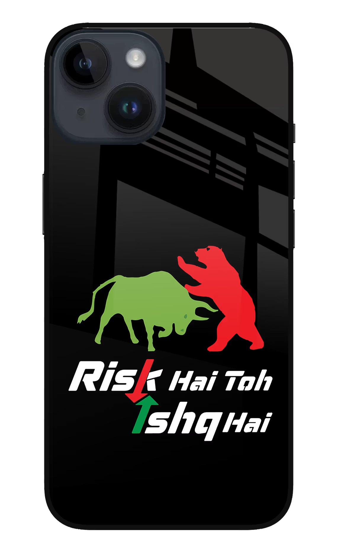 Risk Hai Toh Ishq Hai iPhone 14 Glass Case Back Cover by Casekaro