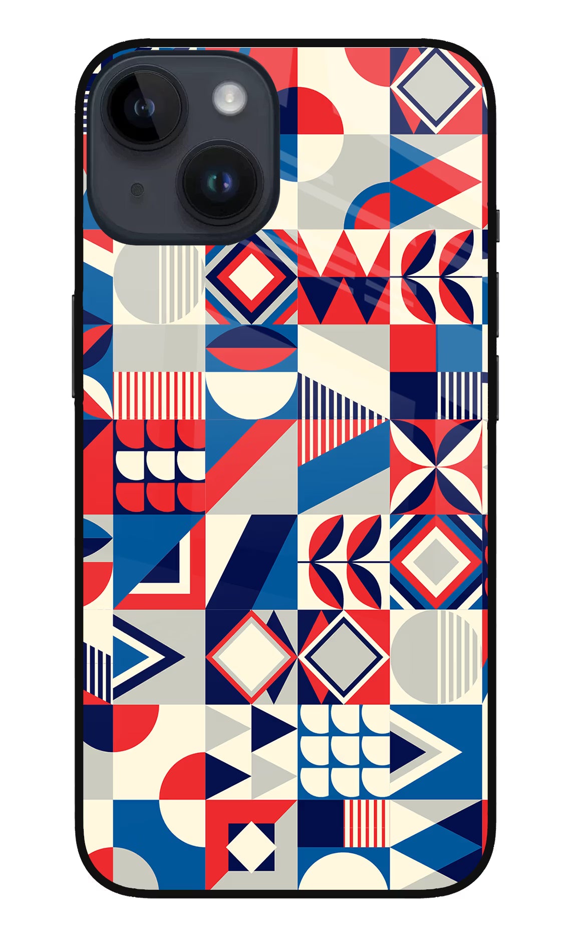 Colorful Pattern iPhone 14 Glass Case Back Cover by Casekaro