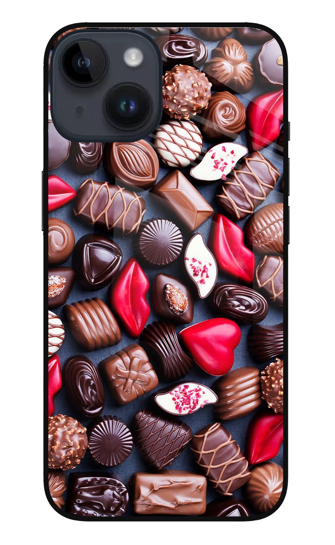 Chocolates iPhone 14 Glass Case Back Cover by Casekaro