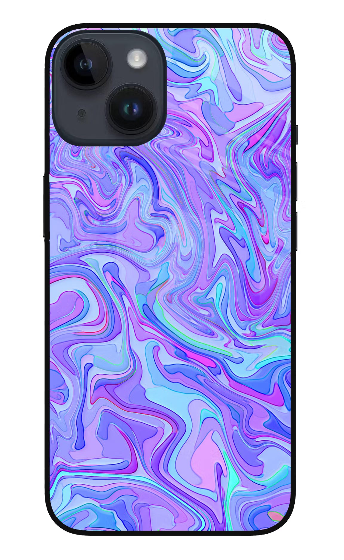 Glitter iPhone 14 Glass Case Back Cover by Casekaro